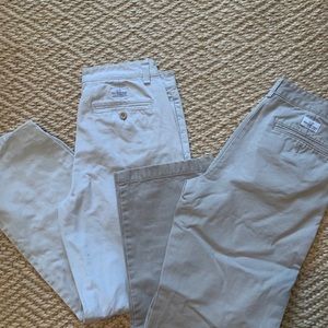 Two shades of khaki pants